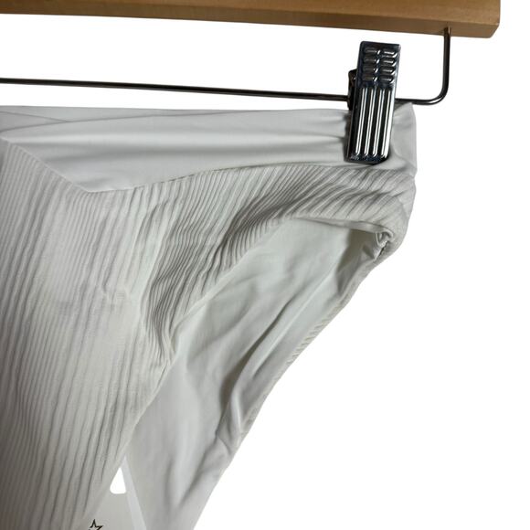 L*Space Court White Crossover V Waist Ribbed High Leg Bikini Swim Bottoms XS - Picture 7 of 10